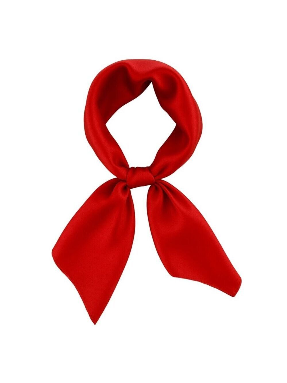 Red Satin Scarf 19x19, Western Cowboy Cowgirl Bandana, Boho Coastal Ranch Wear